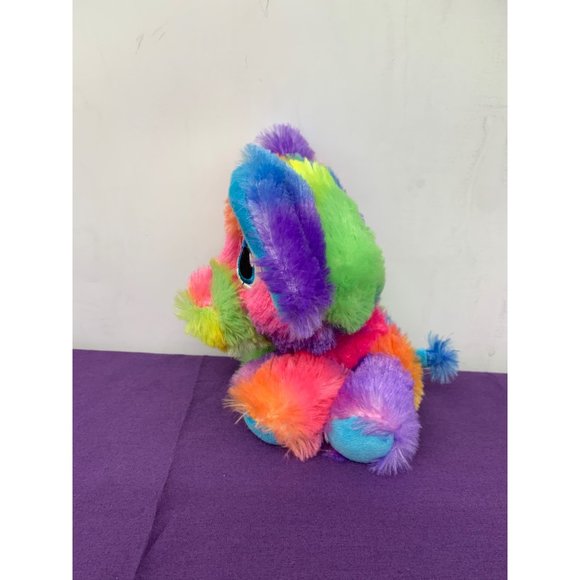 Peekaboo Toys 7 Inch Colored Elephant Tie-dye Look Large Embroidered Eyes - Picture 4 of 8